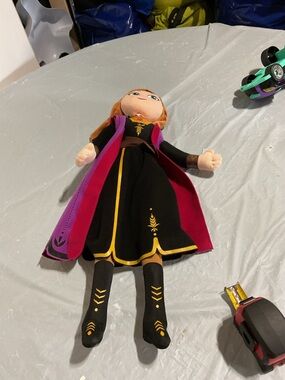 Disney Anna Plush Doll - Black, Purple and Pink Dress